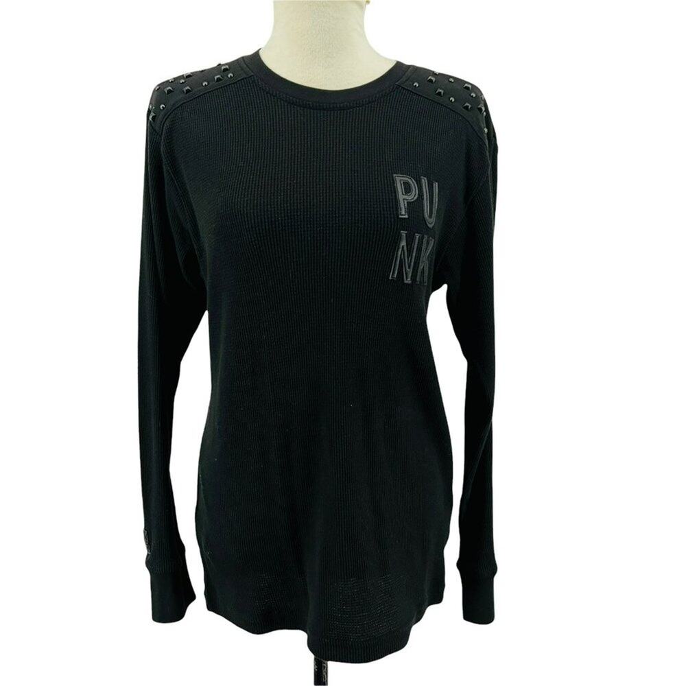 Blac Label Black Thermal Studded Shoulder Long Sleeve PUNK Small